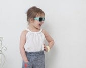 Girls top Girls linen blouse Summer white top Eco friendly Children clothing