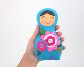 Felt Matryoshka Doll, Babushka Doll, Nesting Doll, Handembroidery