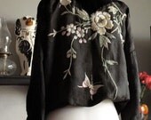 30s hand embroidered floral blouson jacket