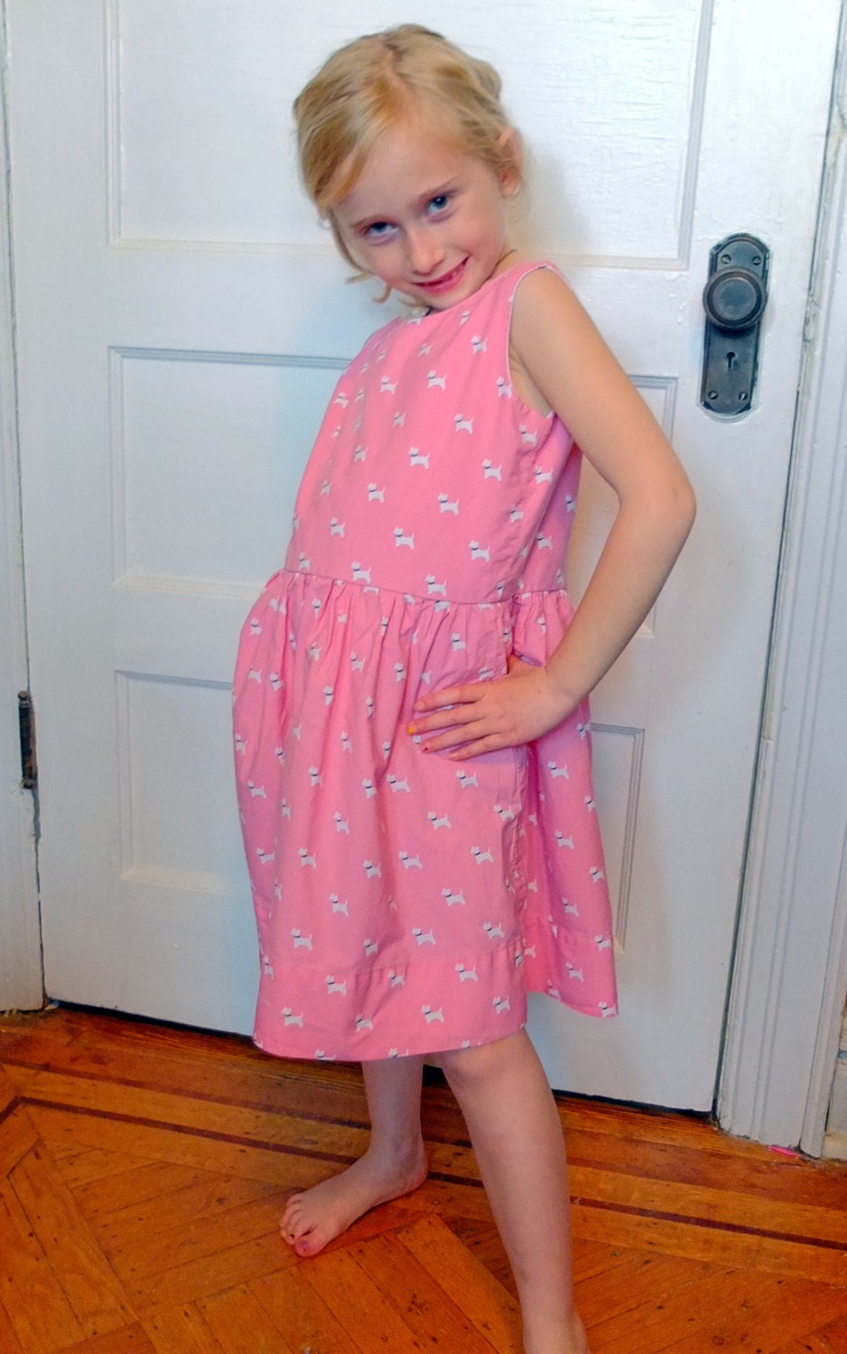 Una dress from upcycled fabric for girls