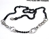 HANDCUFF NECKLACE  punk goth deathrock psychobilly  batcave / Free Shipping Worldwide