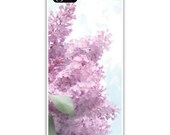 Iphone Case - Lilacs, Shabby Chic lavender, Blue Sky and White Clouds