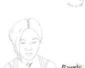 Art Print - Portrait Art - Pen Illustration - Firefly Drawing - Original illustration - Title "Might Be Enlightened"
