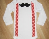 Mustache onesie. Mustache toddler shirt. Mustache tshirt. Boy babyshower onesie. Baby bodysuit. Little man outfit. Tie onesie. All sizes
