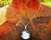 Porans, Handcrafted Sterling Silver Necklace, Pendant, MOP, Shell, Garnet, Unique Design by Poran, Israel