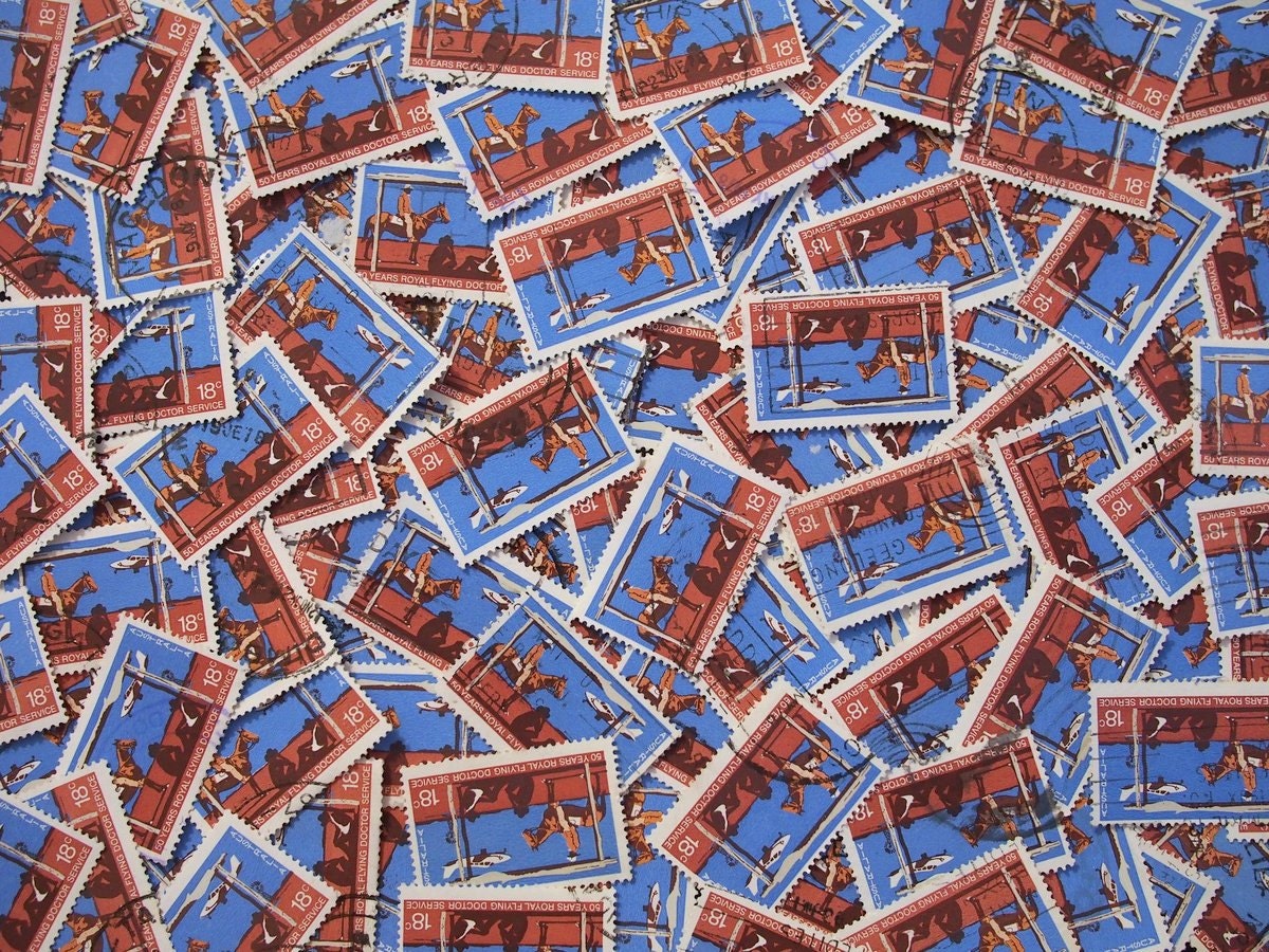 Australian Outback Royal Flying Doctors Service Stamps x 10
