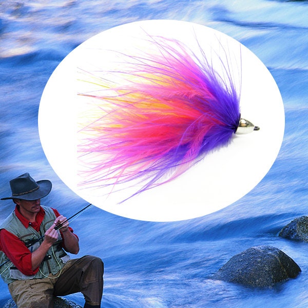Cone Head Alaskabou Popsicle Alaska Salmon Steelhead Trout Streamer Fly 3 Flies Size 2 Tied on TMC Hooks