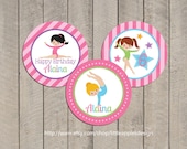 Gymnastic Cupcake Toppers  / Gymnastic Birthday Printables / Gymnastic Cake Toppers  / Gymnastic party printable / Printable DIY Girlie
