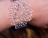 crystal embellished Lucite cuff bangle KATIYANA, fashion jewelry