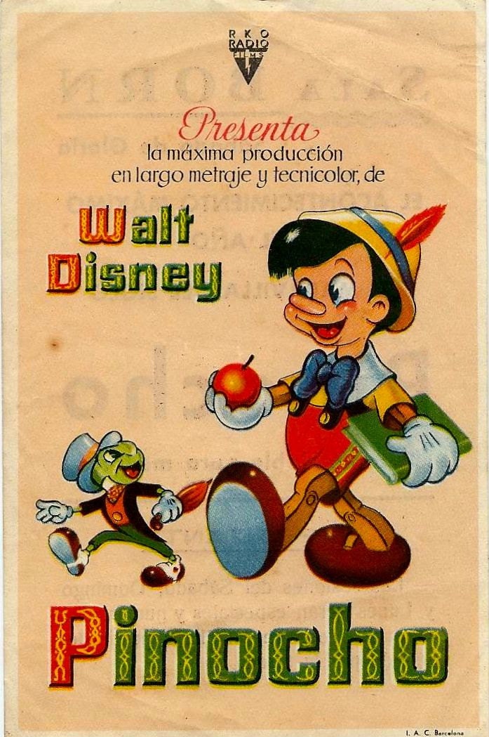 Pinocchio movie poster - Walt Disney - BlueGrizzlePapers