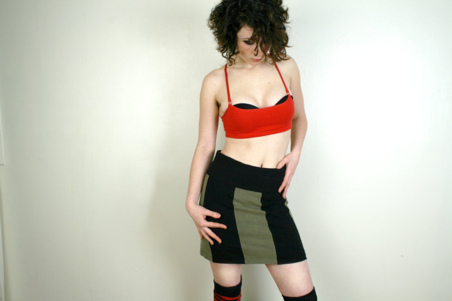 Versatile, Comfy, Striped Tskirt / Pencil Skirt - Handmade, OOAK ( one of a kind ), Recycled / Upcycled