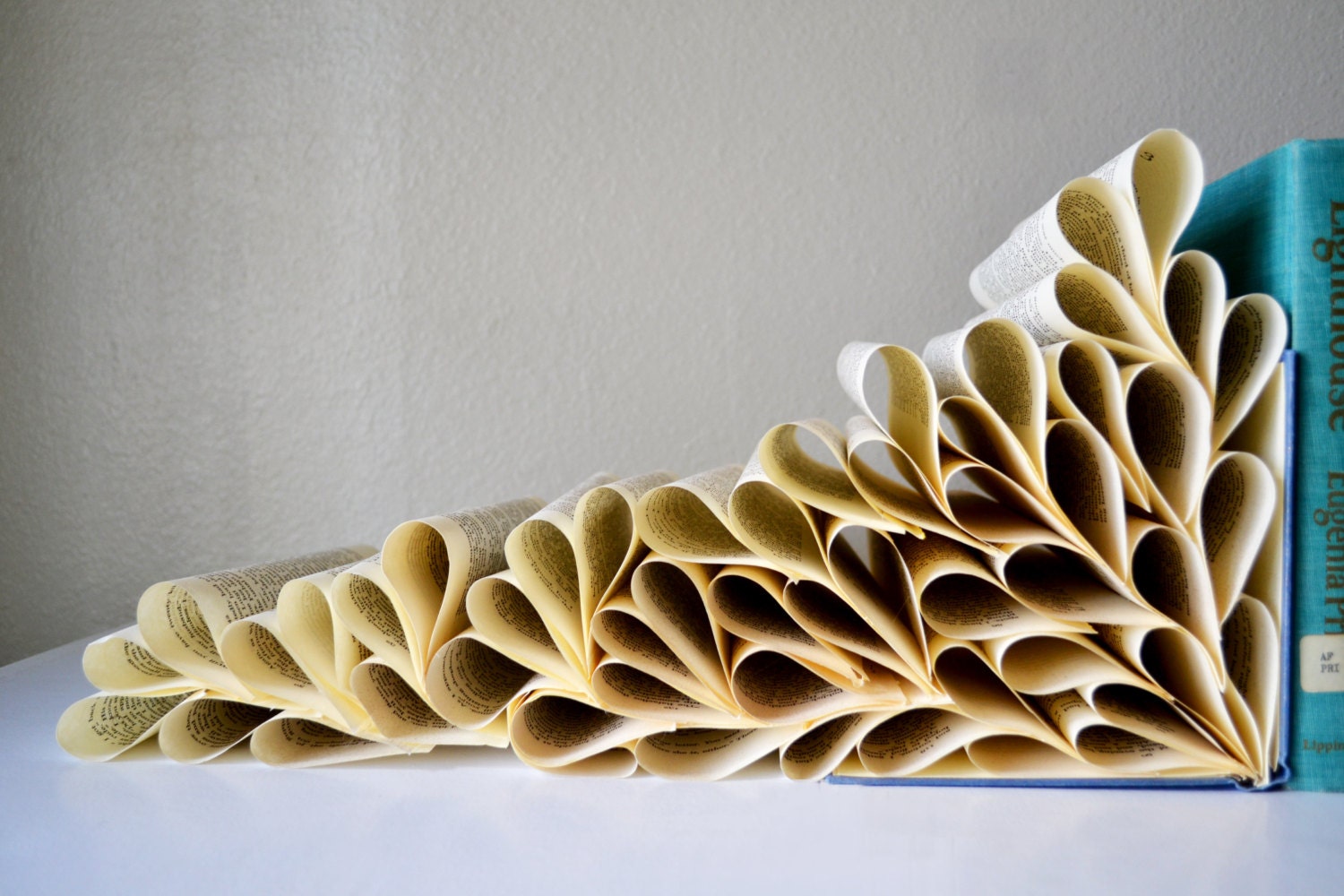 Book Page Bookend Decor: A Book's Heart