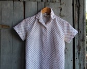Peter Pan's Girlfriend /// Peter Pan collar patterned button up short sleeve
