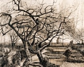 Vincent van Gogh : "The Parsonage Garden at Neunen in Winter" (1884) Giclee Fine Art Print - 13" x 19"