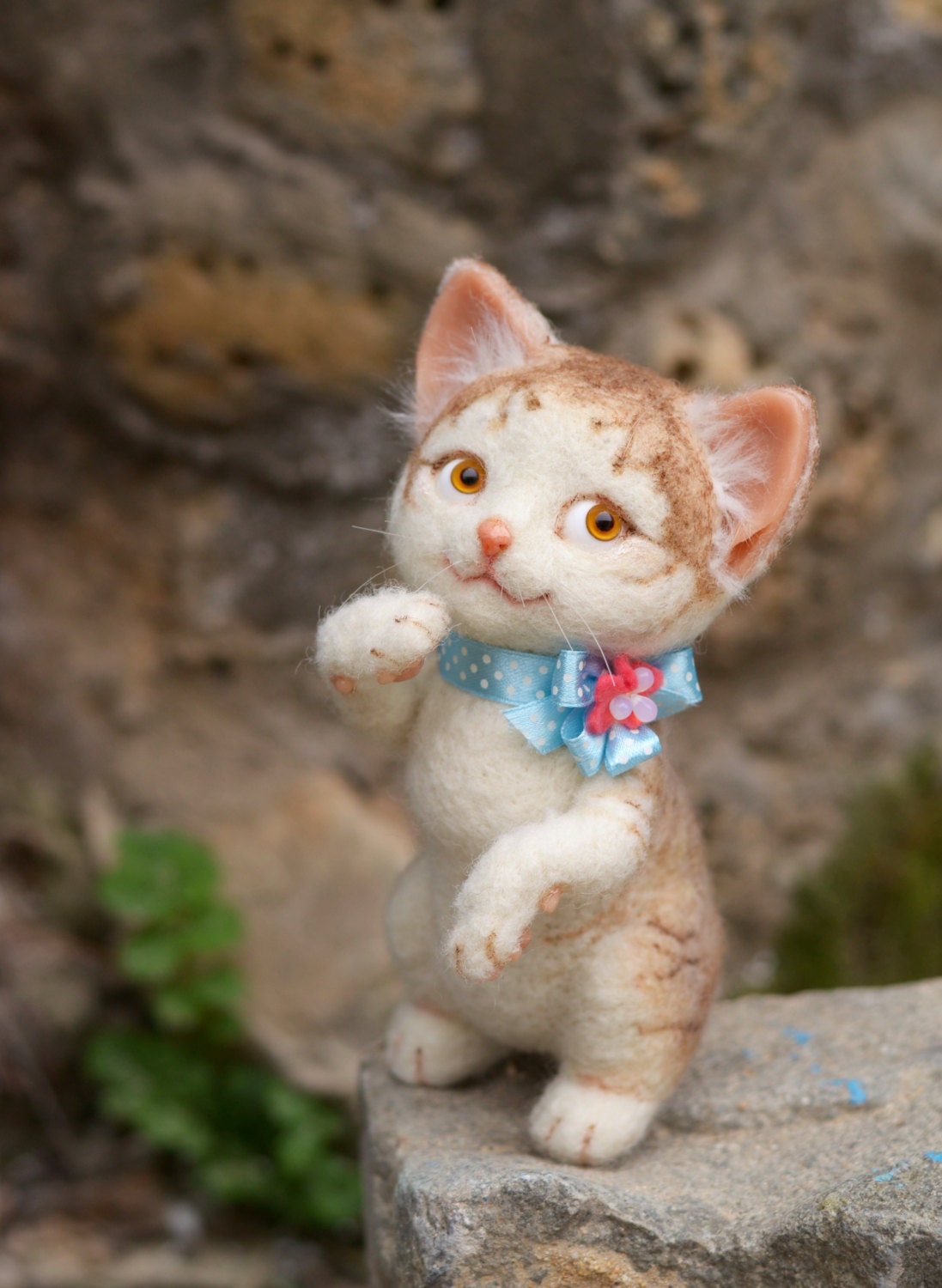 Needle felted lady-cat Stella