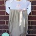 Lila & G Linen Baby Girl Gown....Linen Onsie Gown in Long or Short Sleeves with Monogram....Baby gift, coming home gown, or anytime outfit