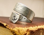 I Refuse to Sink Ring - Anchor - Adjustable Aluminum Wrap Ring