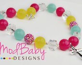 Easter Cross Chunky Necklace, Neon, Yellow Pink Blue, Girls Chunky Necklace, Girls Jewelry, Girls Hair bows, Modern Necklace