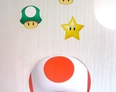 Super Mario DIY 5" Paper Party Decorations DIY kit (Mushrooms 1-Up Power Star Stars Bullet Bill Cloud Clouds fire ice flower plants)