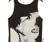 Johnny Depp Saw Actor Charcoal Black Tank Top Singlet Vest Tunic Sleeveless Women Tee Shirt Movie Punk Rock Music T-Shirt Size S-M