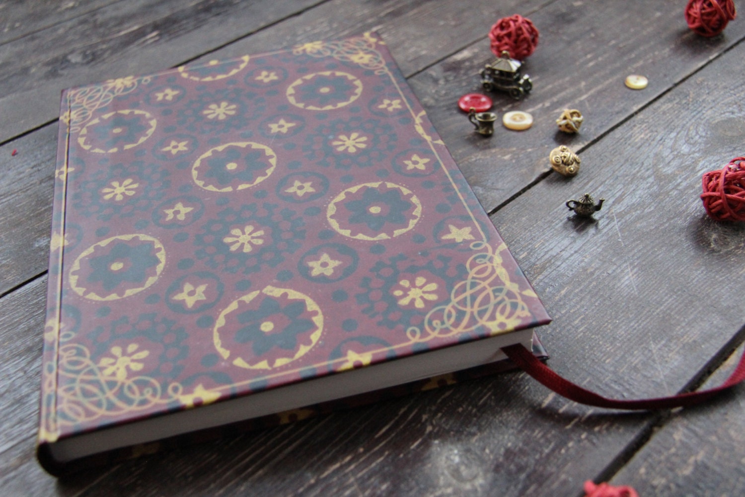 Hand bound notebook, journal, diary, old journal diary for miscellaneous...: "Spacious thoughts"