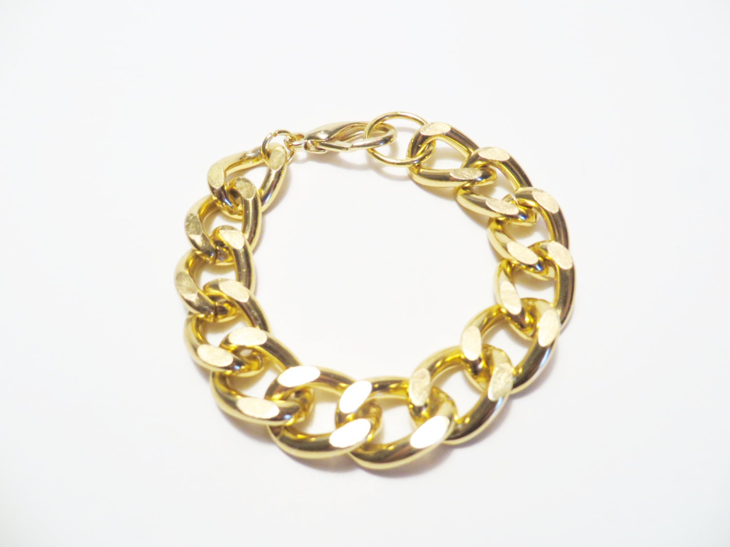 ON SALE: Gold Chunky Chain Bracelet - Gold Curb Chain Bracelet - Arm Candy, Fashion Bracelet, Fashion Jewelry, Trendy Bracelet