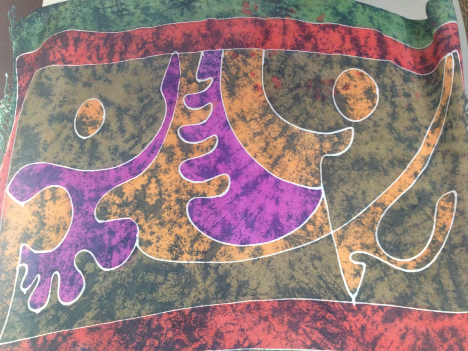 50% OFF Vintage 80s batik India scarf oversized picasso  wall hanging boho hippie