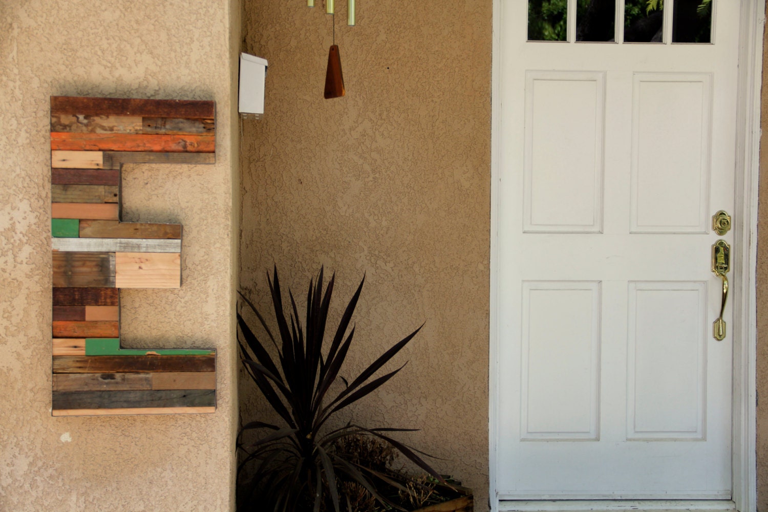 Reclaimed Wooden "E" wall hanging