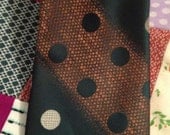 Vintage Burma Neck Tie Mad Men 1960 Retro Polyester Black Green Sheen Wide Tip