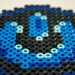 Blue Power Switch Icon // Geeky Bead Sprite in Black and Blue // 4 X 4 Inch Design
