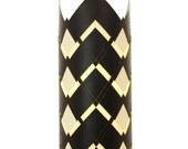 Cylinder UK Produced Ceiling Lamp Shade, Hanging Pendant, Art Deco, Black and White, Geometric, Monochrome, Home Lighting by Token Homewares