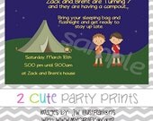 Camping / Siblings / Twins / Brothers Invite or Thank You Note Image that you print - digital Image Il_170x135