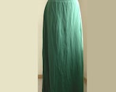 SALE - SMALL Emerald Green Long Cotton Jersey Maxi Skirt Aline - Ready To Ship Size SMALL
