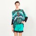 Box T - Tie Dye Border print chiffon, bamboo sleeves - One Size
