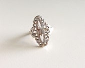SALE: Circa 1940s Handmade Pierced Sterling Silver Ring