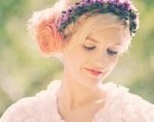 Dried flower crown, Bridal hair wreath, Wedding accessory, Boho floral head piece - The Botanist