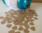 400 Natural Heart Wedding Confetti- Vintage Shabby Chic Rustic - wedding table decoration, table scatters