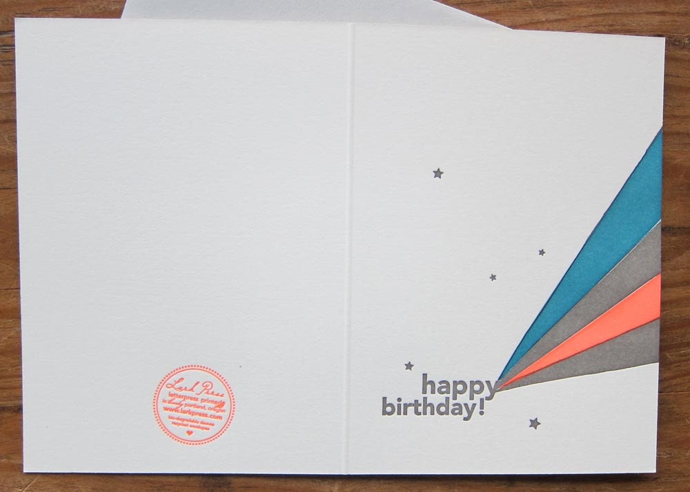 happy birthday letterpress card
