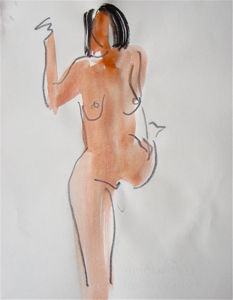 One Minute Pose LXXII.1 - original painting by Gretchen Kelly