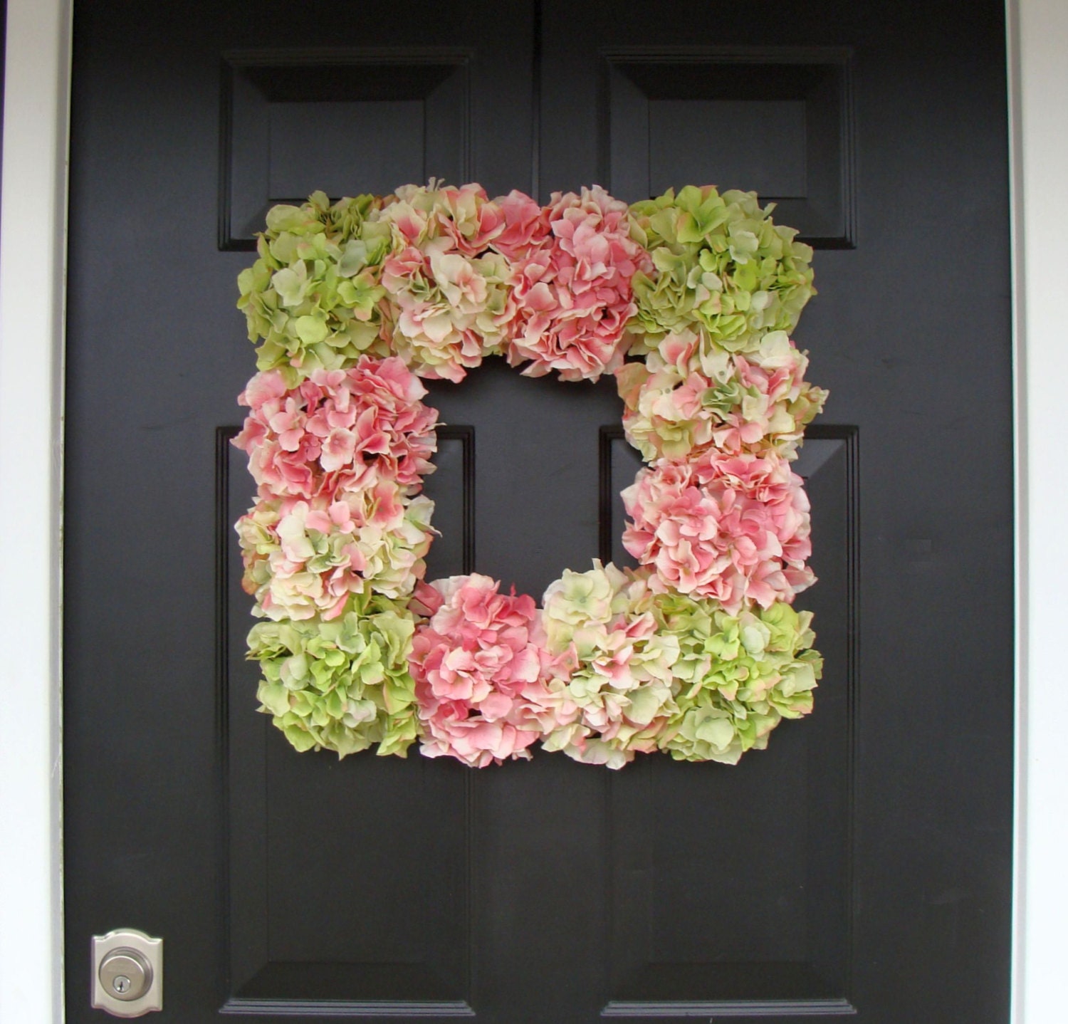 Spring Hydrangea Wreath-Square Spring Wreath- Spring Wreaths- Spring Decor- Wall Art- Hydrangea Wedding Wreath- Square Wreath XL