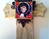 Metal Recycled Wood Cross with Christ Child Art