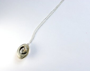 Drop shaped pendant with shell inside  - crystal resin  necklace