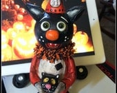 Made to order Halloween black cat Grimmy folk art doll