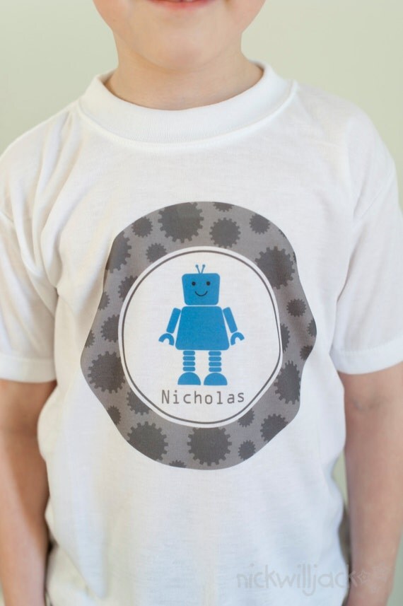 Children's Personalized Robot Shirt Il_570xn