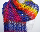 Shawl Rainbow Wrap Lacy Knit Lightweight