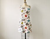 vintage 1960s mod painter patterned dress / perfect artist's dress / primary colors