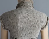 Hand Knitted  Crocheted Ecru  Shrug Bolero -  Fall  Fashion