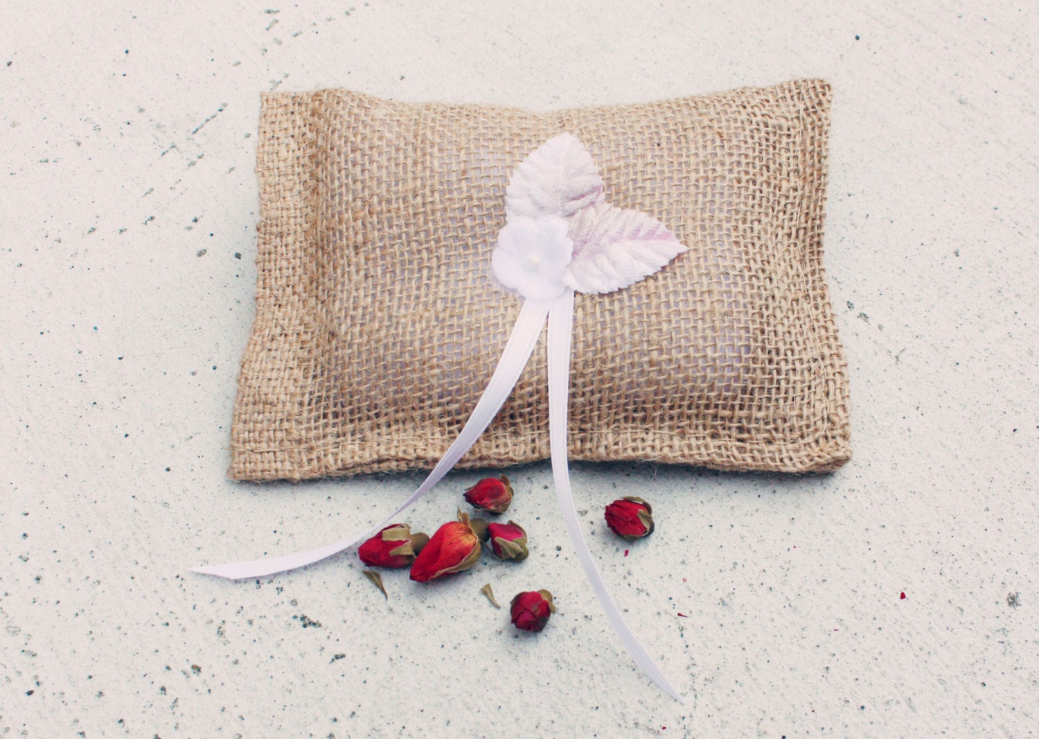 burlap ring pillow, boy ring bearer, rustic wedding, shabby chic