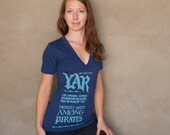 YAR Deep V-neck T-shirt - hand printed v-neck t-shirt