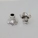 Long Silver Flower Bead Caps (16) Pieces/ Skirt Shaped Bead Caps